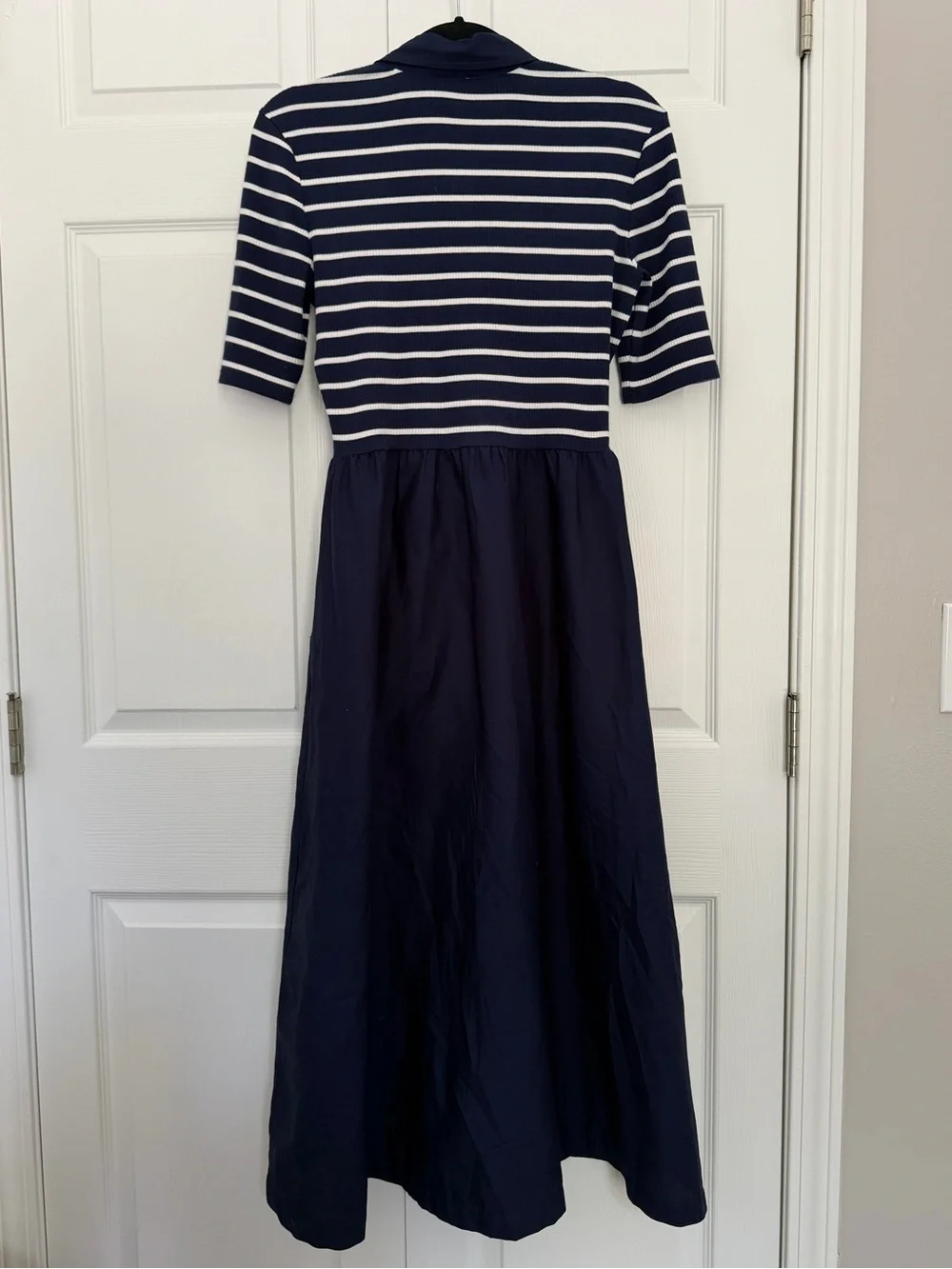 J.Crew Navy Stripe Polo Midi Dress $128